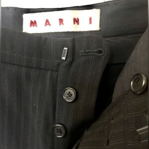 Marni black pinstripe pants
